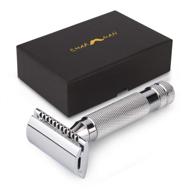 🪒 charmman classic double edge safety shaving razor - premium 3-piece set with 10 super stainless blades & luxurious packaging logo