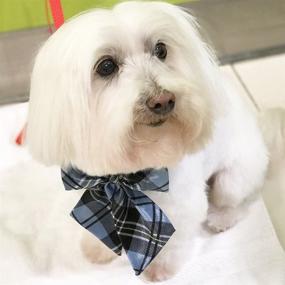 img 3 attached to 🎀 Stylish Plaid Large Bow Ties for Dogs and Cats - Adjustable Pet Bowties for Grooming - Fashionable Pet Collar Accessories - 8pcs