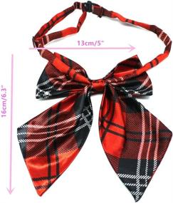 img 2 attached to 🎀 Stylish Plaid Large Bow Ties for Dogs and Cats - Adjustable Pet Bowties for Grooming - Fashionable Pet Collar Accessories - 8pcs