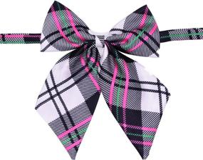 img 1 attached to 🎀 Stylish Plaid Large Bow Ties for Dogs and Cats - Adjustable Pet Bowties for Grooming - Fashionable Pet Collar Accessories - 8pcs