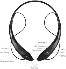 img 1 attached to 🎧 Megadream Wireless Neckband Headphones - Ideal for Running, Gym, Yoga - Black