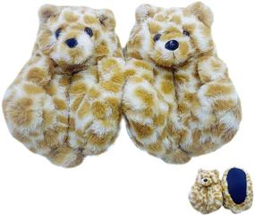 img 4 attached to DreamQi Slippers: Cute, Anti-Slip Animal Shoes for Toddler Boys' Feet