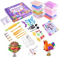 🎨 exptolii modeling clay set: 50 colors air dry clay for boys & girls - super light diy molding clay with tools and animal accessories - non-toxic fun! logo