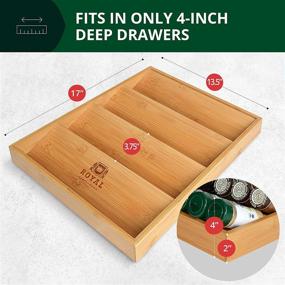 img 3 attached to 🎍 Bamboo Spice Drawer Organizer for Kitchen - Luxury Spice Rack for Deep Drawers (17"x13.5")