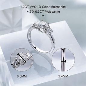 img 2 attached to 💎 Stunning Moissanite Engagement Ring - 1.6 Carat Round Cut, 18K White Gold Plated, VVS1 Clarity, D Color - Ideal Anniversary, Wedding, Promise Ring for Her