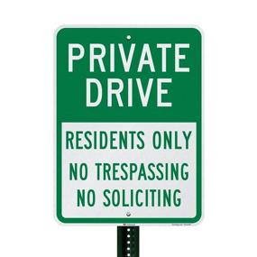 img 2 attached to Private Drive No Trespassing No Soliciting Sign