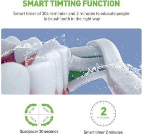 img 2 attached to 🦷 Sonic Electric Toothbrushes for Kids-5 Modes with Smart Timer, Waterproof USB Charging Rechargeable Ultrasonic Toothbrushes, 4 Replacement Brush Heads, Adults Power Toothbrush, Dentists Recommend: Improve Dental Hygiene with Advanced Technology!