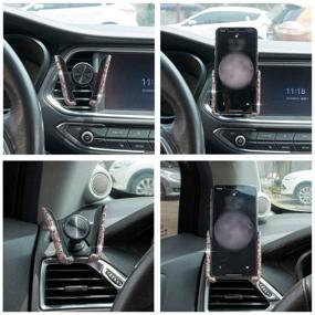 img 2 attached to Shiny Bling Car Cell Phone Mount Holder For Air Vents Dashboard Diamond Style Universal Phone Holder (Pink)