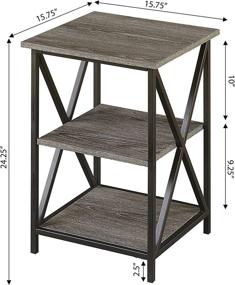 img 1 attached to Convenience Concepts 161849WGY Tucson Weathered Furniture for Accent Furniture