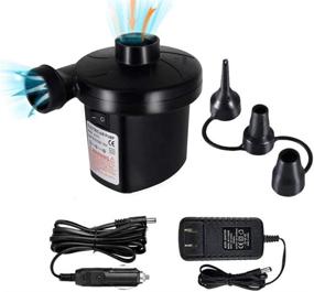 img 4 attached to 🔌 FBve Electric Air Pump: Portable 100-240V AC/12V DC Inflator/Deflator with Nozzles for Camping, Cushions, Mattresses, Boat