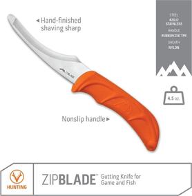 img 2 attached to 🔪 Outdoor Edge Zip Blade - 4.0" Fixed Blade Hunting Knife for Skinning and Gutting Large Game - Includes Black Nylon Belt Sheath