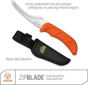 img 3 attached to 🔪 Outdoor Edge Zip Blade - 4.0" Fixed Blade Hunting Knife for Skinning and Gutting Large Game - Includes Black Nylon Belt Sheath