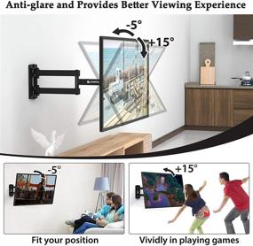 img 1 attached to 📺 Full Motion TV Wall Mount Bracket for 13-42 Inch LED LCD OLED Flat Curved Screens, Swivel Tilt Extension Rotation TV Mount Monitor, Max VESA 200x200mm, Up to 44lbs - ERGO-INNOVATE