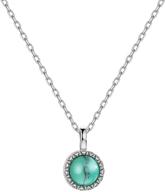 🌟 michooyel s925 dainty turquoise/opal pendant necklace: petite birthstone layering necklace for women and girls logo