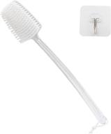 🧼 mczxon exfoliating bath body back shower brush with curved long handle - enhance blood circulation and skin health | women men shower body brush wet or dry brushing - transparent handle logo