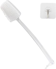 img 4 attached to 🧼 Mczxon Exfoliating Bath Body Back Shower Brush with Curved Long Handle - Enhance Blood Circulation and Skin Health | Women Men Shower Body Brush Wet or Dry Brushing - Transparent Handle