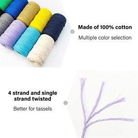 img 1 attached to 🧵 Macrame Kit: 134 Pcs MTOUOCK Purple DIY Macrame Kit for Adults Beginners - Includes 3mm × 219 Yards Cotton Cord with Wooden Beads, Sticks, Rings (Metal & Wooden)