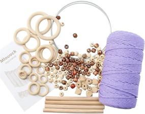 img 4 attached to 🧵 Macrame Kit: 134 Pcs MTOUOCK Purple DIY Macrame Kit for Adults Beginners - Includes 3mm × 219 Yards Cotton Cord with Wooden Beads, Sticks, Rings (Metal & Wooden)