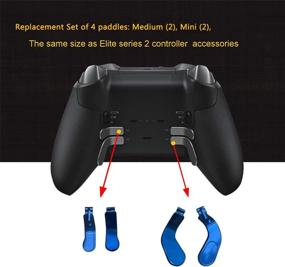 img 2 attached to 🎮 Enhance Your Gaming Experience with 4PCS Blue Metal Paddles Hair Trigger Locks Buttons Replacement for Xbox One Elite Controller - Elite Series 2 Controller Compatible