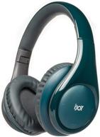 ijoy iso wireless bluetooth headphones: over ear stereo headset, handsfree or wired use, foldable (glossy green) logo