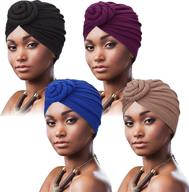 🧣 dreshow 5-pack african turban headwraps for women- pre-knotted beanie style headwraps logo