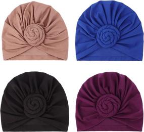 img 3 attached to 🧣 DRESHOW 5-Pack African Turban Headwraps for Women- Pre-Knotted Beanie Style Headwraps