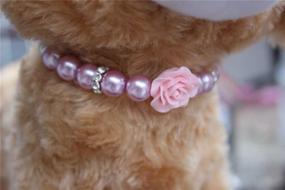 img 2 attached to 🌹 Stylish Resin Rose Pearl Rhinestone Pet Necklace Collar for Cat, Puppy, or Small Dog – Fashionable Grooming Accessory (1 Pack)