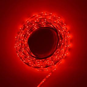 img 2 attached to 🔴 DealLED Waterproof Red LED Strip Tape Light Kit - SMD2835 300LEDs for Under Cabinet, Kitchen, Household, Garden, Patio Accent Lighting - IP65 Glue Sealed, Includes 12V Power Supply