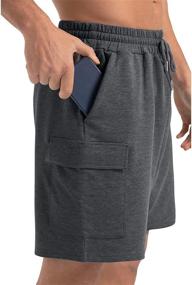 img 1 attached to 🩳 Agnes Urban Men's 6" Cargo Shorts: Comfortable Lounge Elastic Waist Shorts for Gym & Casual Wear with Pockets