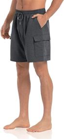 img 3 attached to 🩳 Agnes Urban Men's 6" Cargo Shorts: Comfortable Lounge Elastic Waist Shorts for Gym & Casual Wear with Pockets