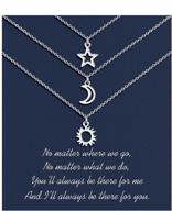 🌟 sincere friendship best friend necklaces: sun moon star dainty layered necklace for 3 friends, perfect birthday & christmas gifts for women, teens & girls logo