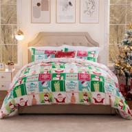 🎄 cozy christmas green duvet cover set with snowman & snowflake pattern - full/queen size (90"x90") logo
