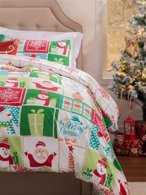 img 3 attached to 🎄 Cozy Christmas Green Duvet Cover Set with Snowman & Snowflake Pattern - Full/Queen Size (90"x90")