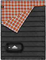 cotton flannel double sleeping bag for camping, backpacking, or hiking: queen size 2 person waterproof sleeping bag for adults or teens, ideal for truck, tent, or sleeping pad – lightweight and cozy (pillows not included) logo