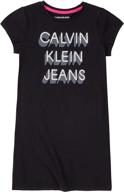 calvin klein girls anthracite 14 girls' clothing for tops, tees & blouses logo