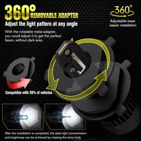 img 3 attached to 🏍️ H4 LED Motorcycle Headlight Bulbs, Easy Eagle 6000 Lumens Super Bright 9003 HB2 Hi/Lo Beam Conversion Kit with CSP Chips, 6500K Cold White (1 Pack)