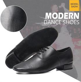 img 3 attached to Roymall Athletic Leather Professional Men's Ballroom Performance Shoes