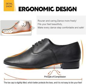 img 2 attached to Roymall Athletic Leather Professional Men's Ballroom Performance Shoes