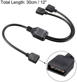 img 3 attached to 🔌 uxcell ARGB Splitter Cable: 1 Female to 2 Female 3 Pin Extension Connector Cord for LED Light Strips – 30cm Length (2Pcs)