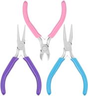 shynek jewelry pliers set - 3pcs tools for jewelry making, repair, and crafting: needle nose, chain nose, round nose pliers with wire cutter logo