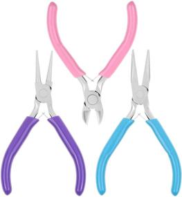 img 4 attached to Shynek Jewelry Pliers Set - 3pcs Tools for Jewelry Making, Repair, and Crafting: Needle Nose, Chain Nose, Round Nose Pliers with Wire Cutter