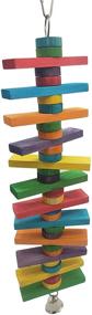 img 4 attached to 🦜 Tropical Chickens Wooden Bird Chew Toy: Colorful Hanging Wood Blocks for Parrots, Macaws, African Greys, and Conures