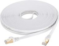 🚀 high-speed cat 7 ethernet cable | 15ft white cord for seamless network connectivity логотип