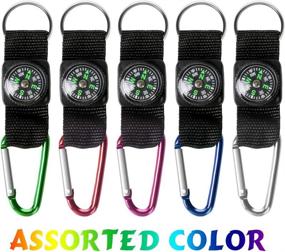 img 3 attached to 🔑 PROLOSO Carabiner Compass Keychain Belt Clips Kids Toys Prizes for Outdoor Adventures Party Favors - Pack of 20