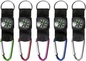 img 4 attached to 🔑 PROLOSO Carabiner Compass Keychain Belt Clips Kids Toys Prizes for Outdoor Adventures Party Favors - Pack of 20