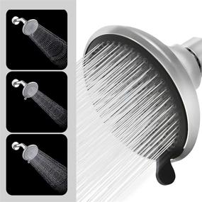 img 1 attached to 🚿 SparkPod High Pressure 3-Function Rain Shower Head - Luxury Modern Look - 3.75-inch Wide Angle Rainfall Showerhead - Easy Tool-less 1-Minute Installation (Chrome)