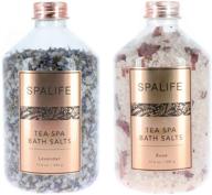 🛀 soothe and relax with spalife petal-infused effervescent mineral bath salts - 2 pack 17.6 oz. ea (lavender & rose) logo