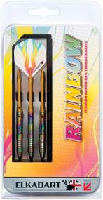 img 1 attached to 🎯 High-Performance Elkadart Steel Tip Darts Set with Rainbow Finish, 90% Tungsten, Storage/Travel Case Included