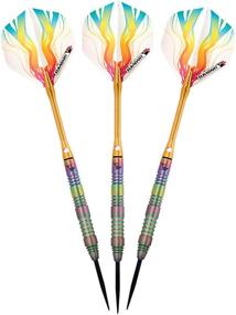 img 2 attached to 🎯 High-Performance Elkadart Steel Tip Darts Set with Rainbow Finish, 90% Tungsten, Storage/Travel Case Included