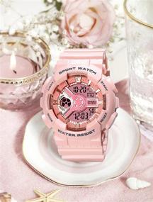 img 1 attached to 🕒 Military Multifunction Display Stopwatch Calendar Wristwatch for Women: Superior Style and Functions